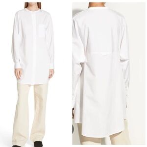 Vince white 100% cotton Long Button Down Tunic